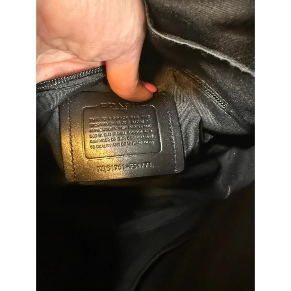 Coach F54771 Mens Charles Small Messenger Bag Black with Brown Signature Leather - Picture 4 of 11